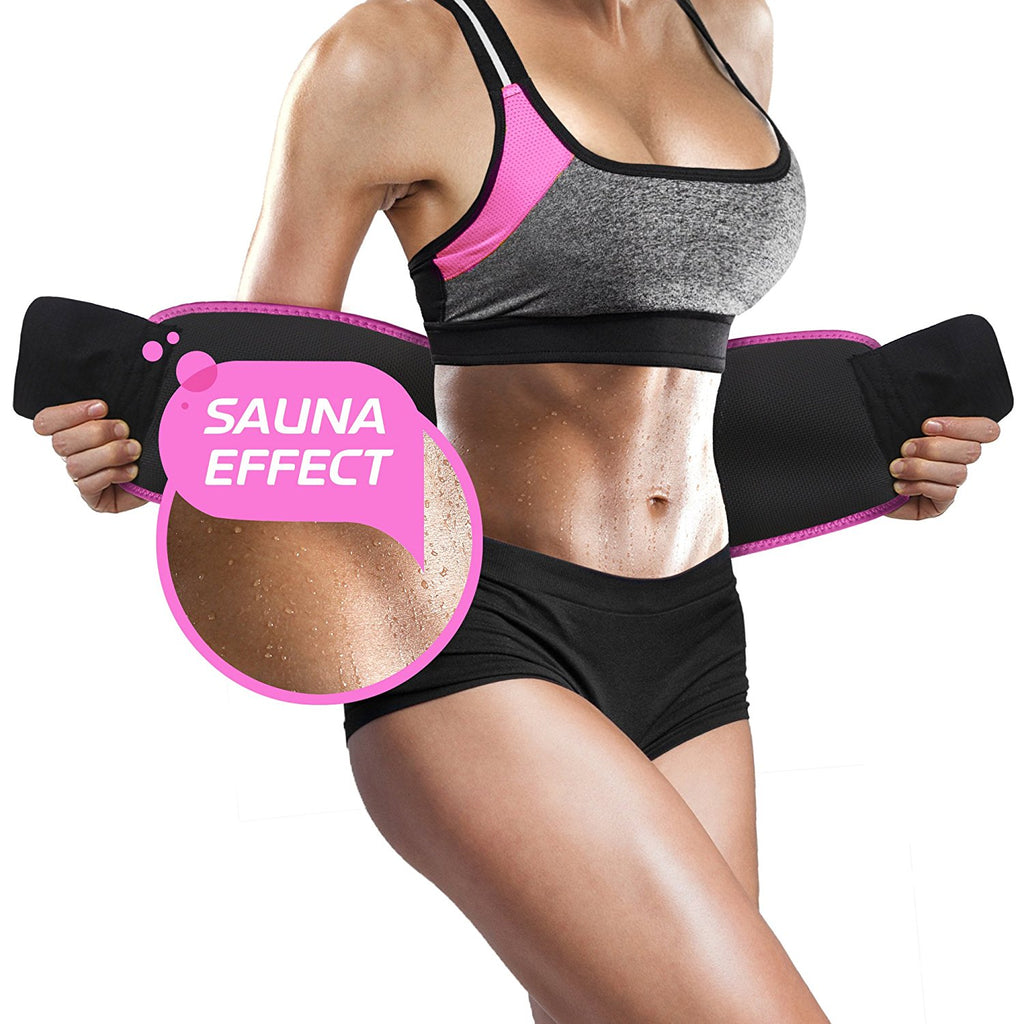Perfotek Waist Trimmer Belt with Sauna Suit Effect Pink