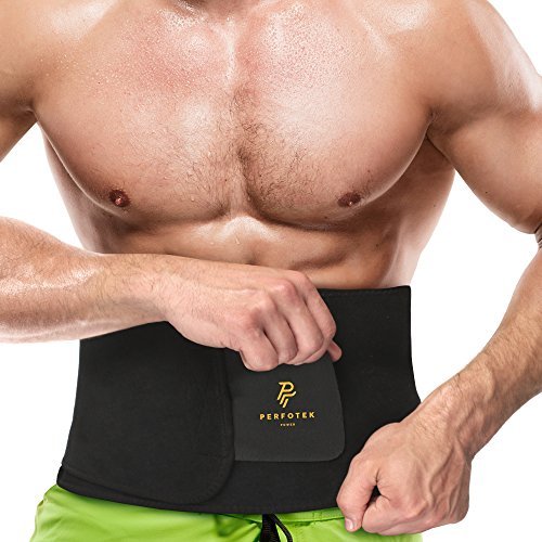 Buy Perfotek Waist Trimmer Belt for Men Waist Trainer Sauna Belt Tummy  Toner Low Back and Lumbar Support with Sauna Suit Effect Black Online at  desertcartINDIA