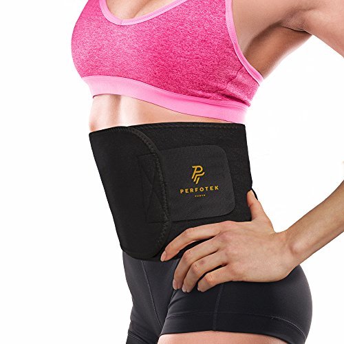 4-Pack Perfotek Waist Trimmer Belt, Weight Loss Wrap, Stomach Fat Burner,  Low Back and Lumbar Support with Sauna Suit Effect, Best Abdominal Trainer
